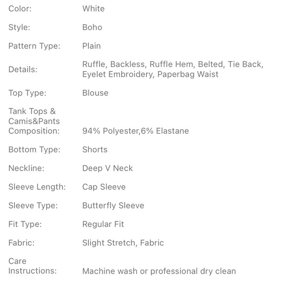 White eyelet embroidery ruffle top and shorts set - Picture 3 of 7